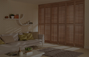 Grovewood shutters in taupe finish